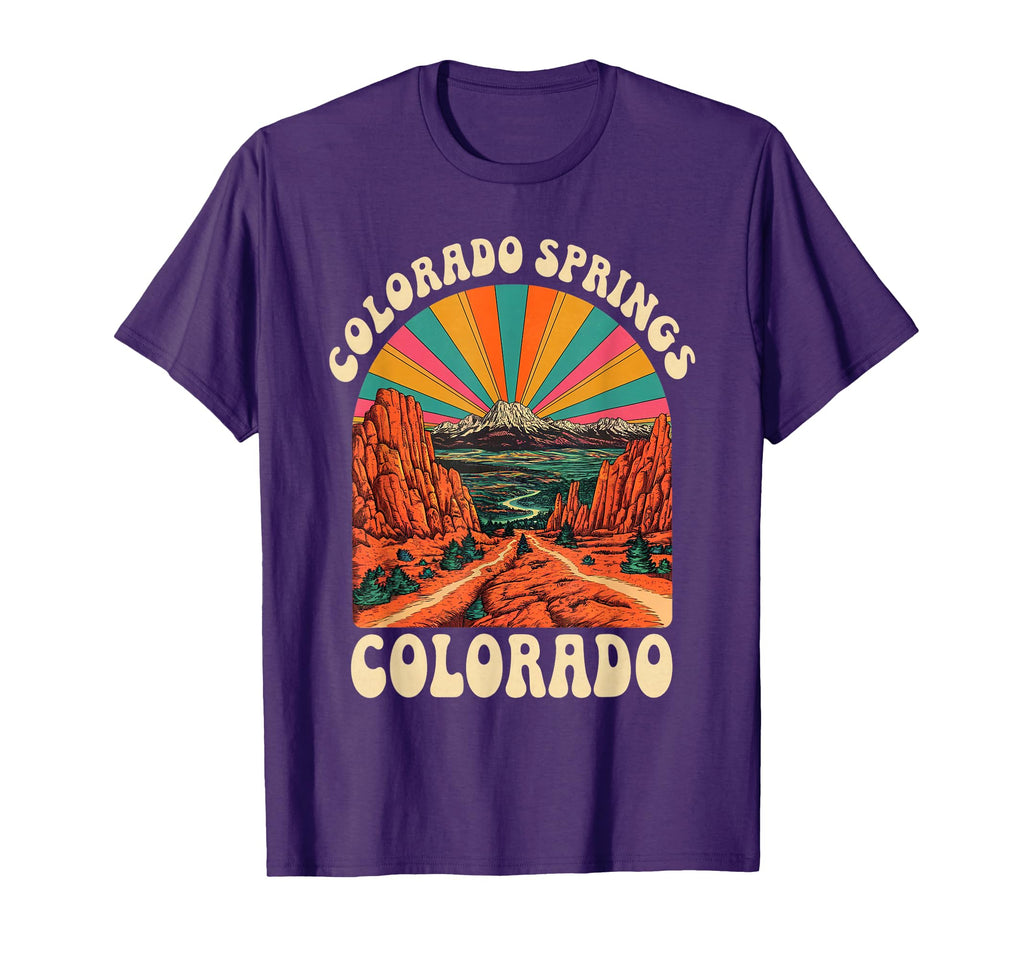 Colorado Springs Sunset Mountains T-Shirt - Streetwear Style Men Women - T-Shirt, Sweatshirt, Hoodie