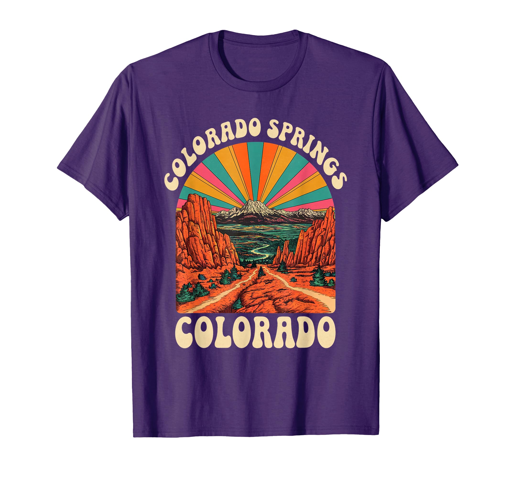 Colorado Springs Sunset Mountains T-Shirt - Streetwear Style Men Women - T-Shirt, Sweatshirt, Hoodie