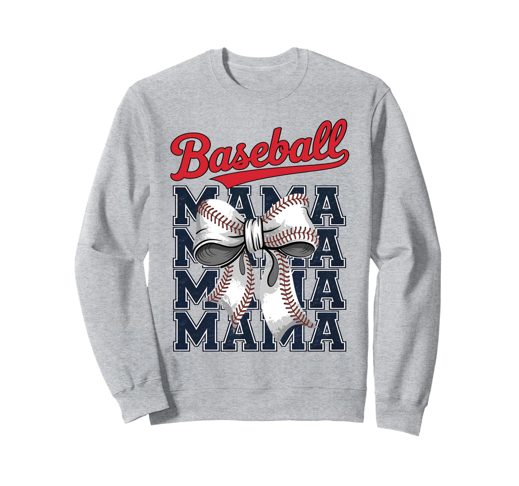 Baseball Mama Coquette Bow Game Day Sweatshirt - Trendy Graphic for Adults - T-Shirt, Sweatshirt, Hoodie