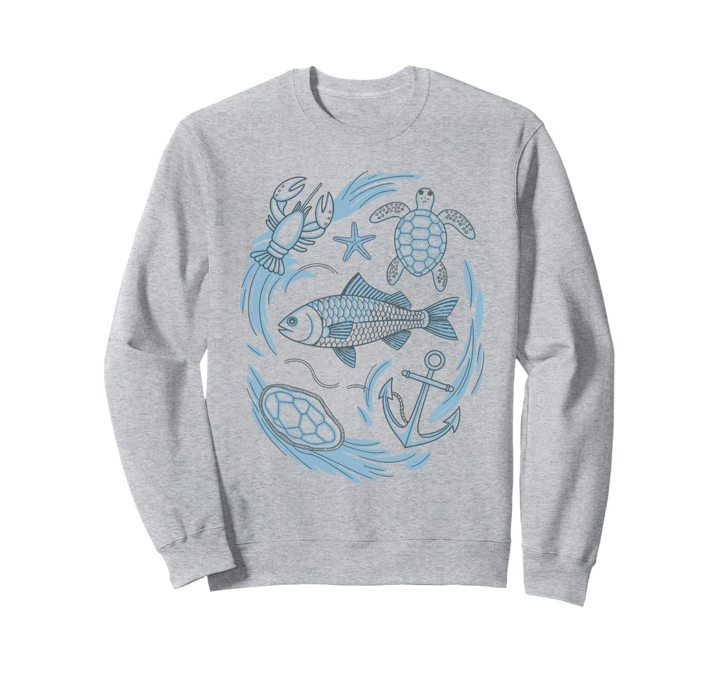 90S Fisherman Aesthetic Fish Sweatshirt - Fun Novelty Design Men Women - T-Shirt, Sweatshirt, Hoodie