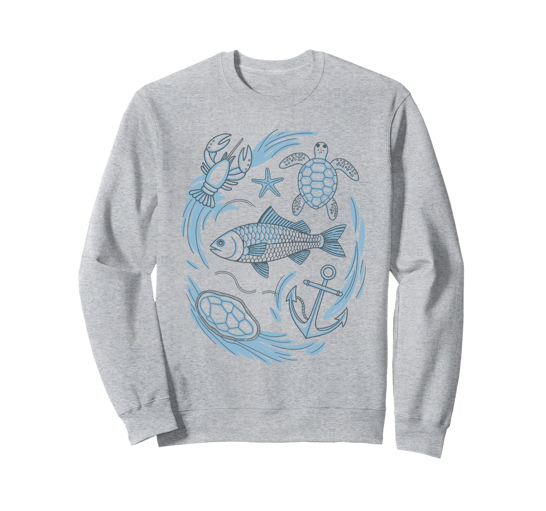 90S Fisherman Aesthetic Fish Sweatshirt - Fun Novelty Design Men Women - T-Shirt, Sweatshirt, Hoodie