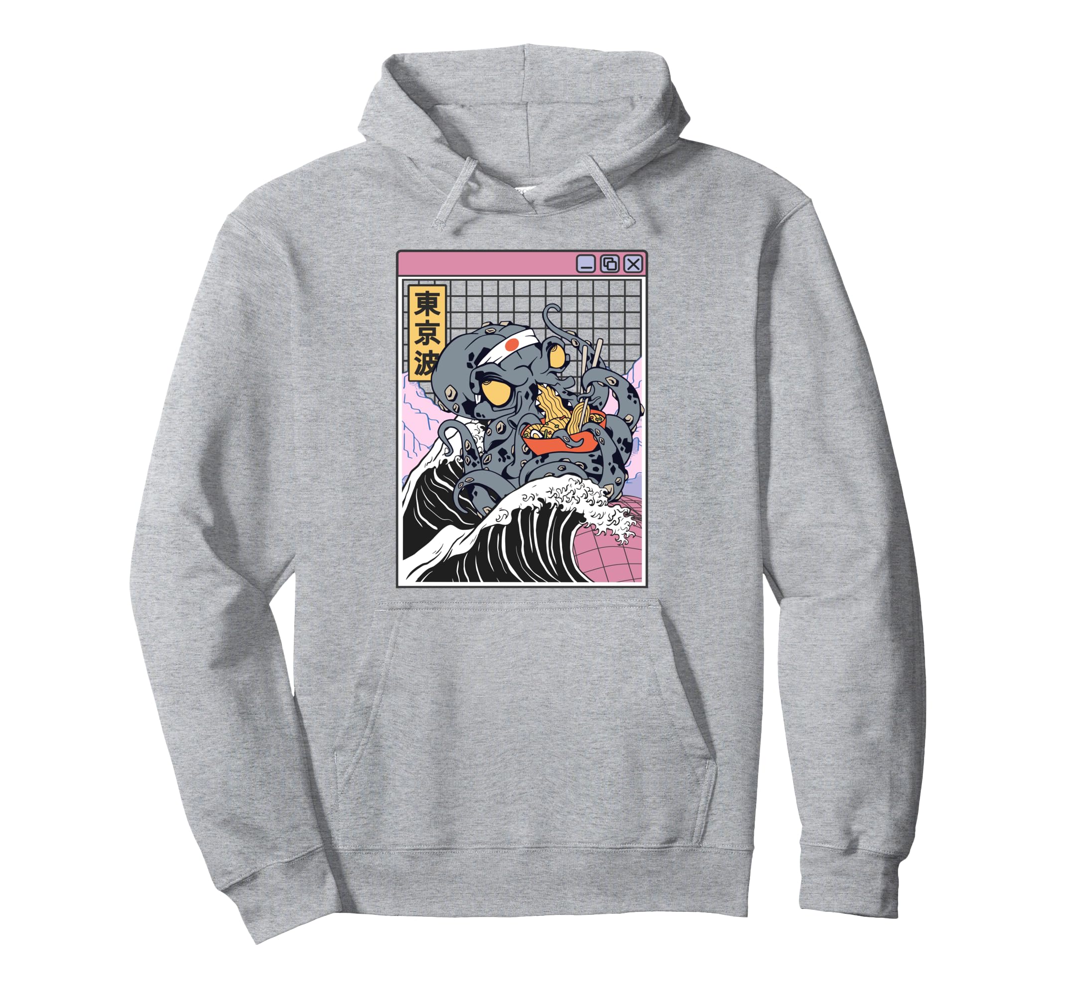 Kraken Eating Ramen Kanagawa Wave Hoodie - Streetwear Style Men Women - T-Shirt, Sweatshirt, Hoodie