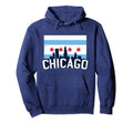 Chicago City Flag Outline Illinois Hoodie - Novelty Apparel Men Women - T-Shirt, Sweatshirt, Hoodie