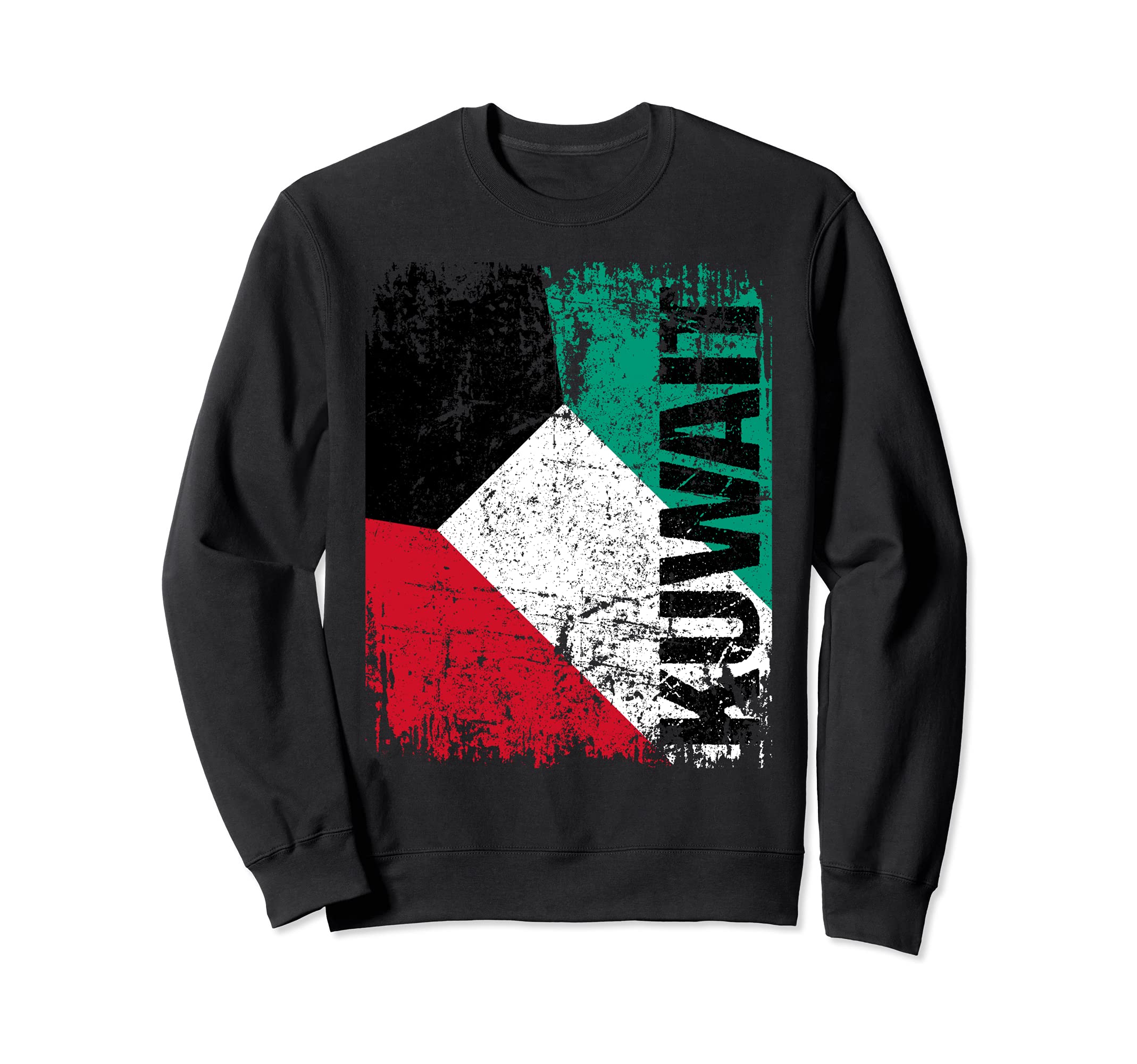 Kuwait Flag Distressed Kuwait Sweatshirt - Trendy Graphic Unisex - T-Shirt, Sweatshirt, Hoodie