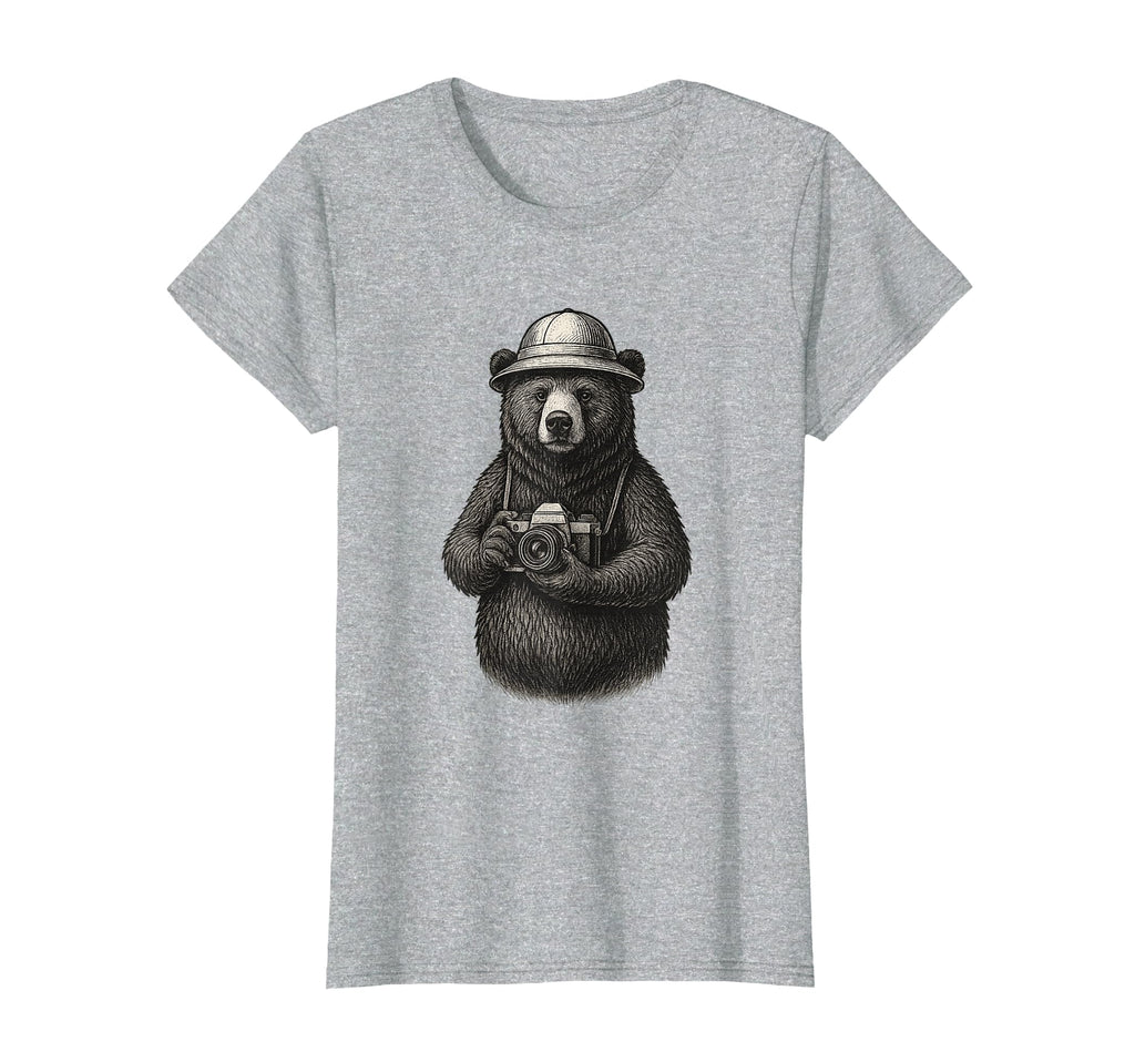 Explorer Bear Camera Adventure T-Shirt - Graphic Print Men Women - T-Shirt, Sweatshirt, Hoodie