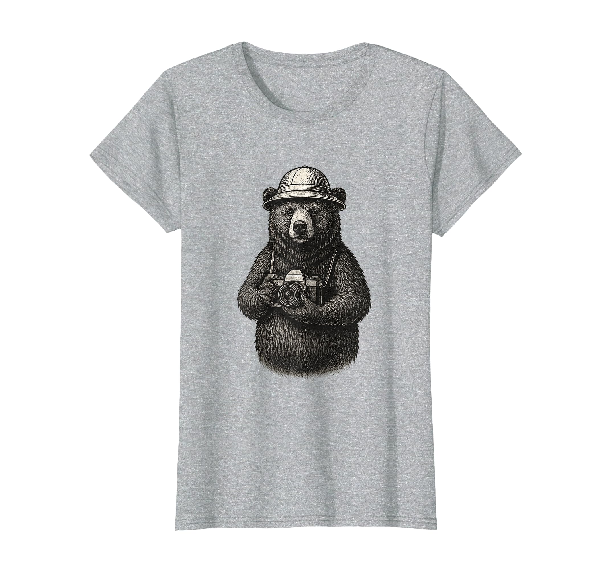 Explorer Bear Camera Adventure T-Shirt - Graphic Print Men Women - T-Shirt, Sweatshirt, Hoodie