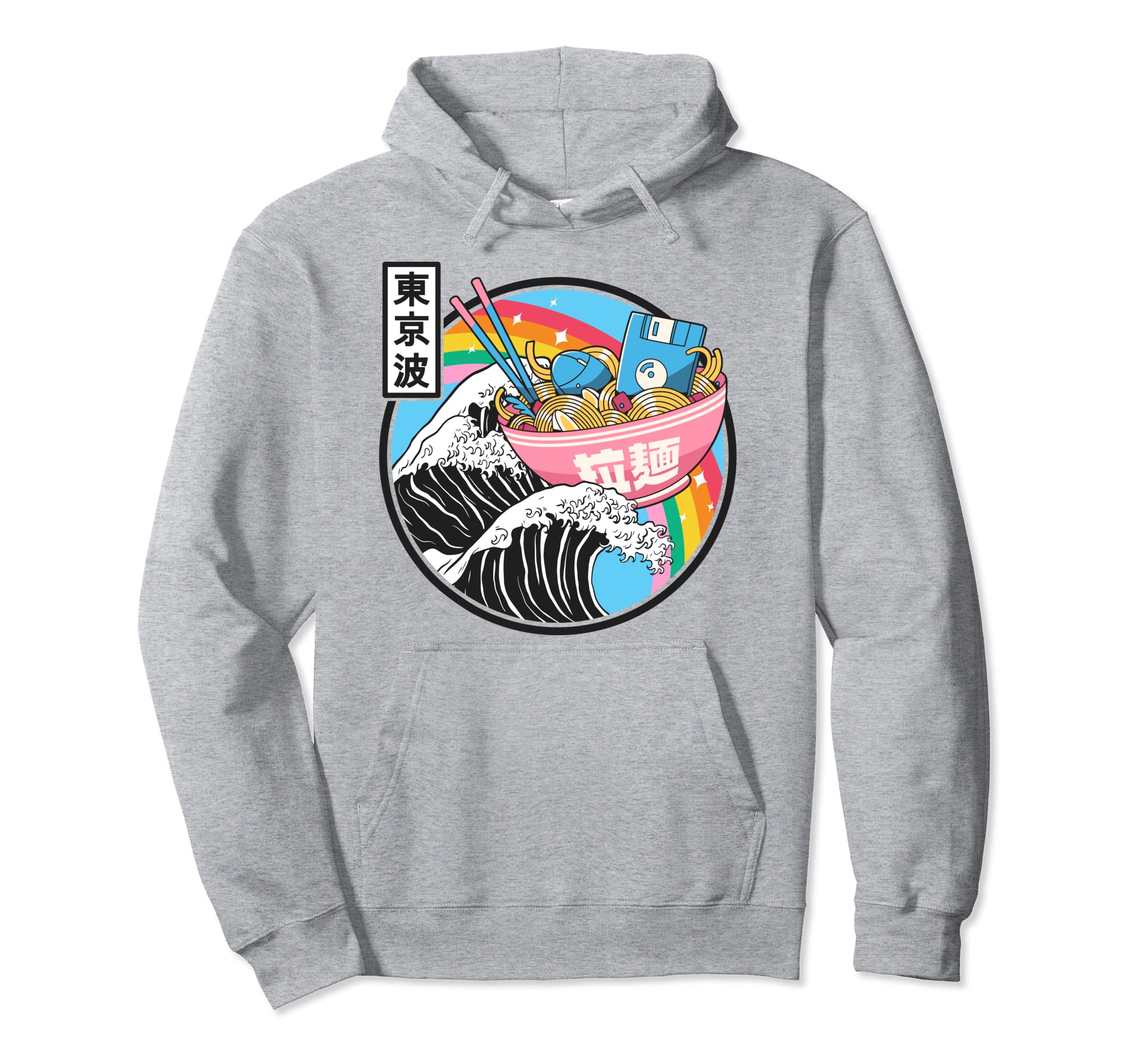 Digital Ramen Bowl Kanagawa Wave Japan Hoodie - Minimalist Print Unisex - T-Shirt, Sweatshirt, Hoodie