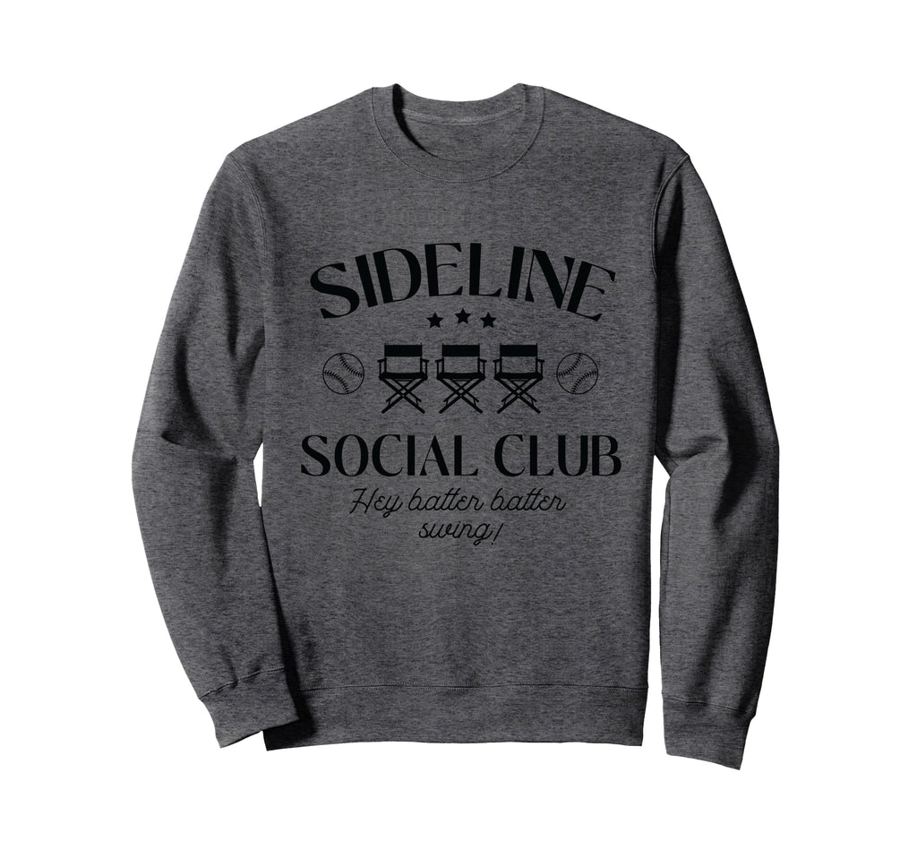 Sideline Social Club Funny Baseball Sweatshirt - Custom Art Print Men Women - T-Shirt, Sweatshirt, Hoodie