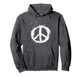 Peace Sign White Paint Splatter Hippie Hoodie - Minimalist Print Unisex - T-Shirt, Sweatshirt, Hoodie