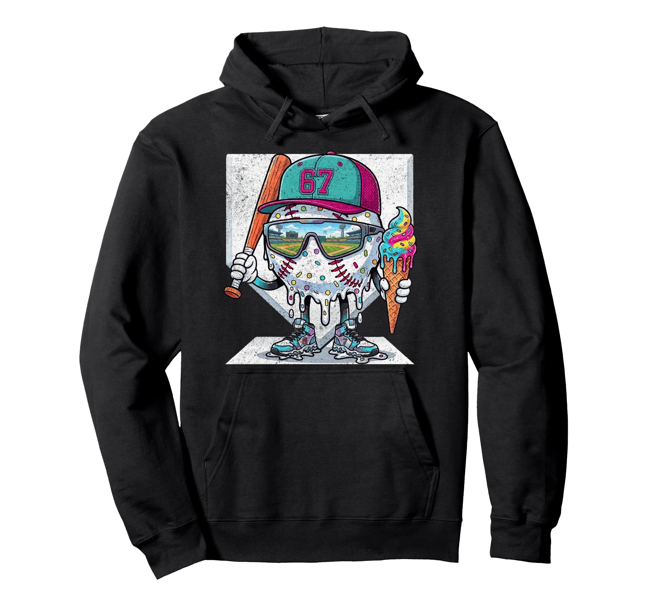 Baseball Drip Ice Cream 67 Gifts T-Shirt - Graphic Print Unisex - T-Shirt, Sweatshirt, Hoodie
