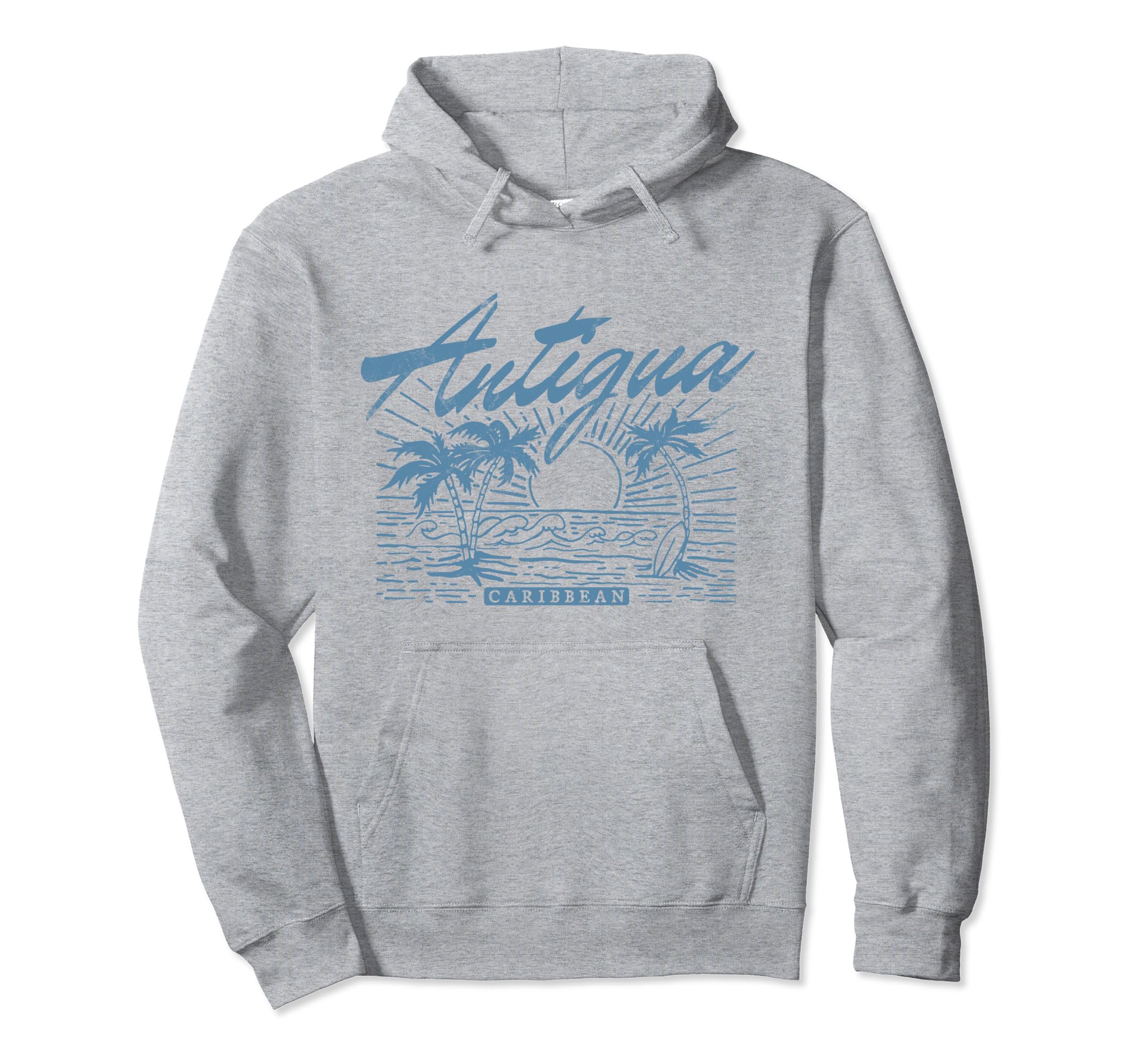 Antigua Caribbean Distressed Beach Hoodie - Fun Novelty Design Men Women - T-Shirt, Sweatshirt, Hoodie