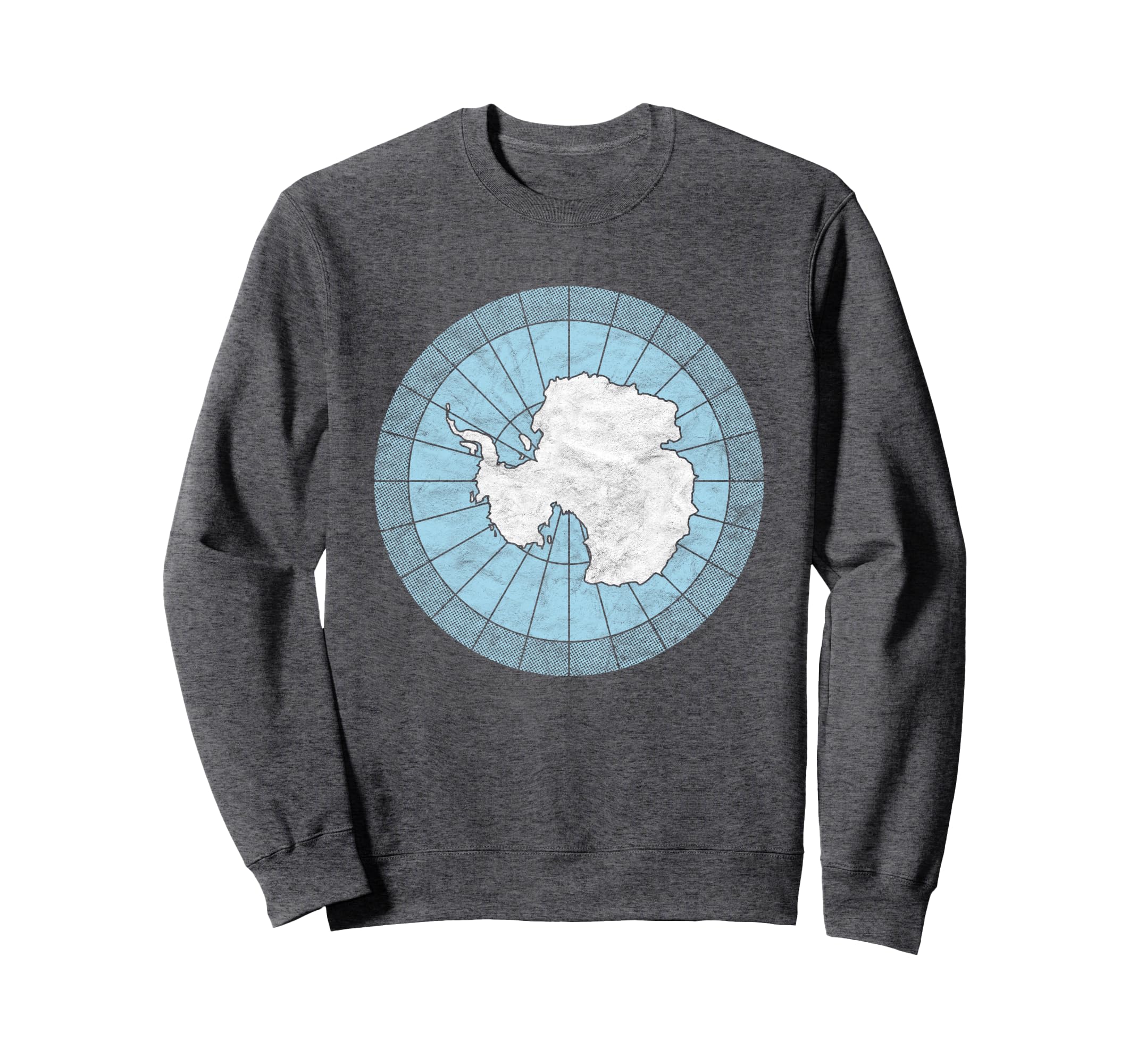 Antarctic Map Minimalist Distressed Sweatshirt - Fun Novelty Design Unisex - T-Shirt, Sweatshirt, Hoodie