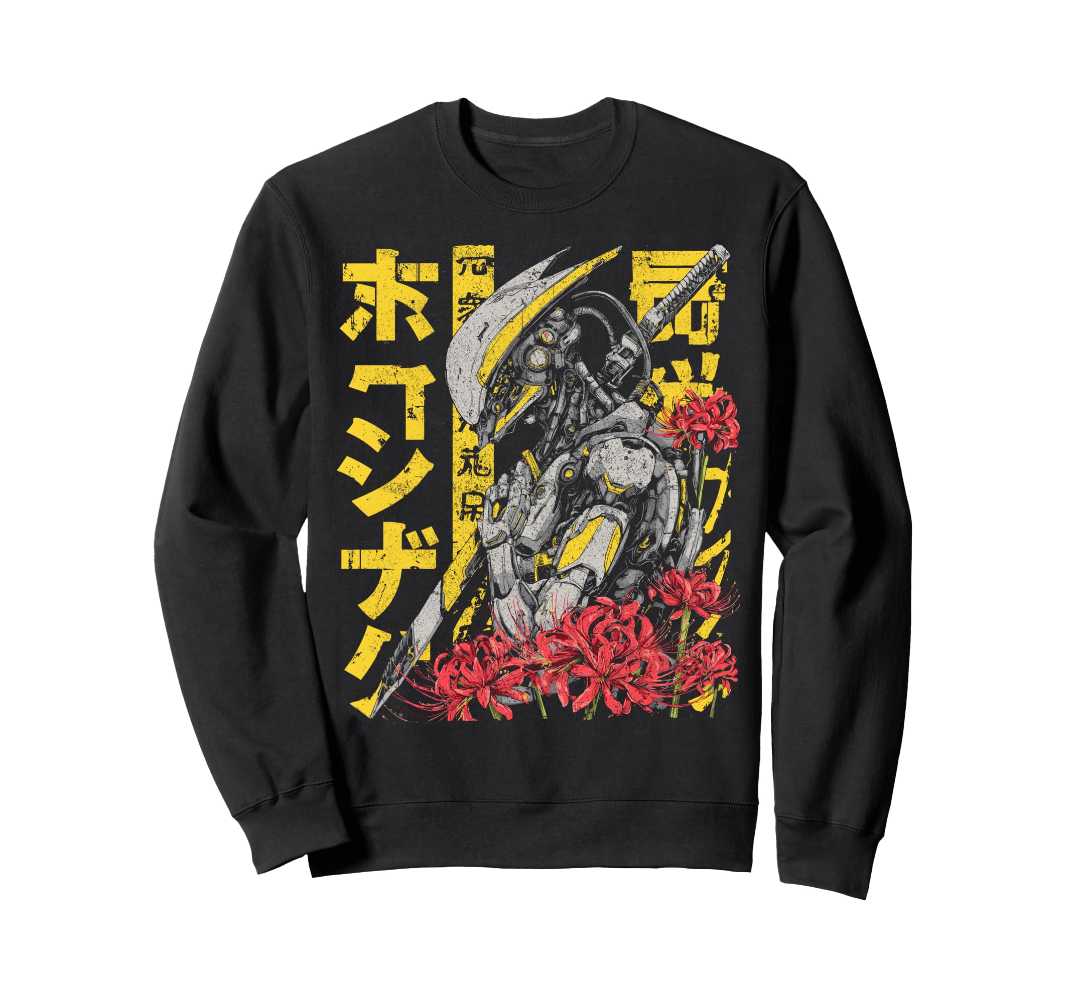 Japanese Streetwear Mecha Robot Sweatshirt - Minimalist Print for Adults - T-Shirt, Sweatshirt, Hoodie