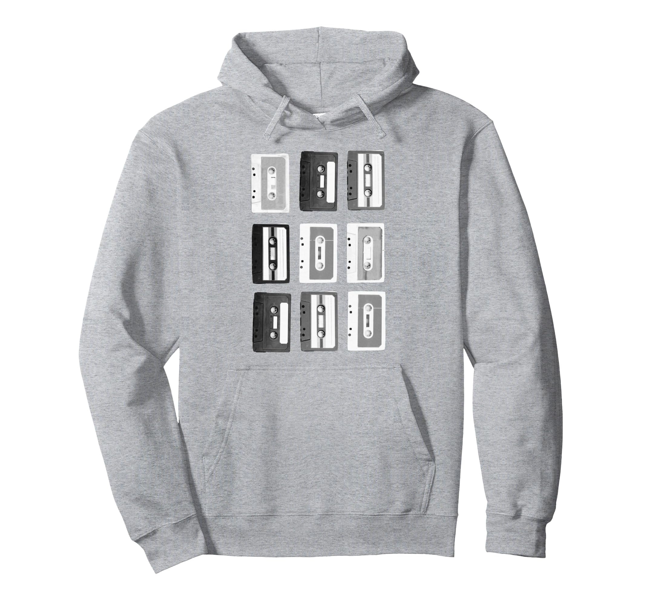 Trendy Cassette Tapes Grid Hoodie - Minimalist Print Men Women - T-Shirt, Sweatshirt, Hoodie