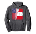 Half Peruvian Flag Peru Usa Gift Hoodie - Streetwear Style Unisex - T-Shirt, Sweatshirt, Hoodie