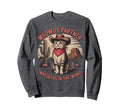 Cat Cowboy Meme Wild West Cowboy Hat Sweatshirt - Minimalist Print Unisex - T-Shirt, Sweatshirt, Hoodie