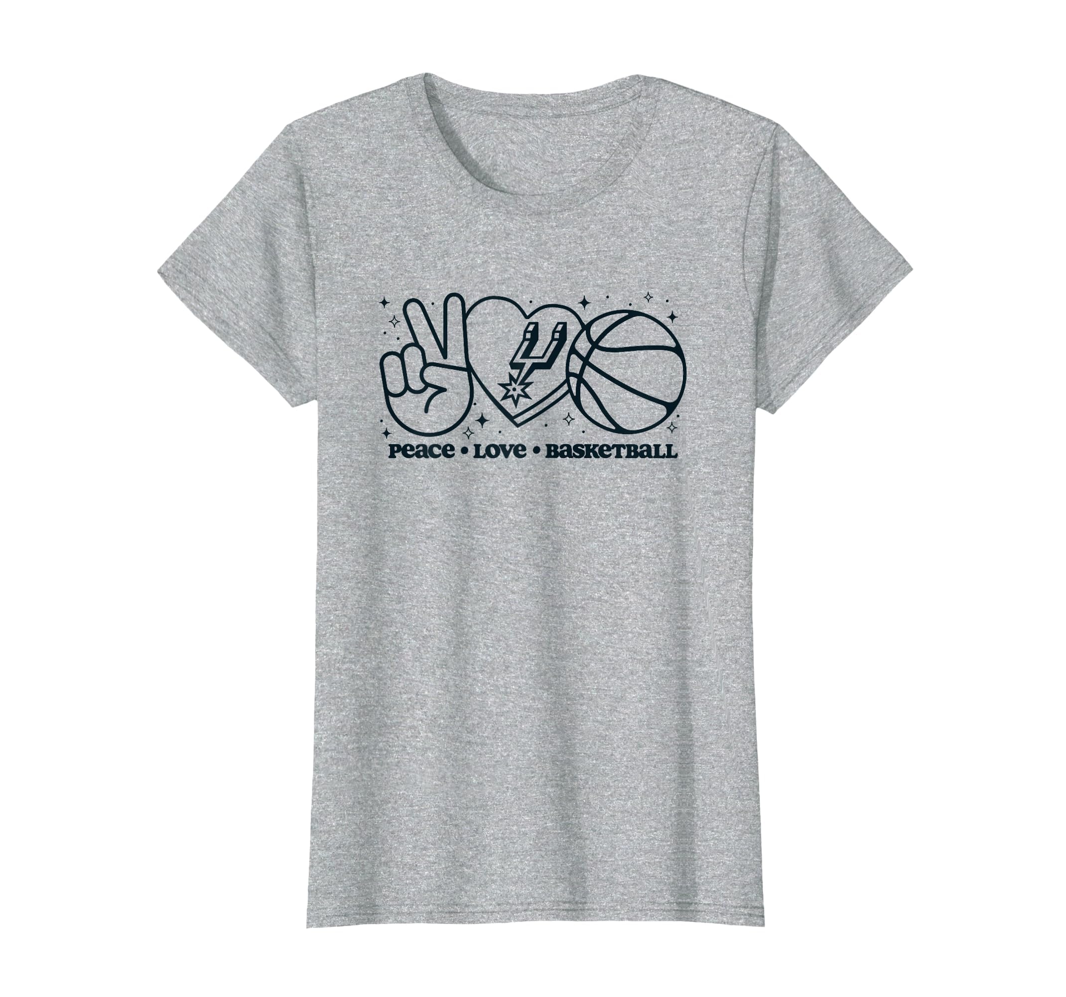 Nba San Antonio Spurs Peace Love T-Shirt - Graphic Print Men Women - T-Shirt, Sweatshirt, Hoodie