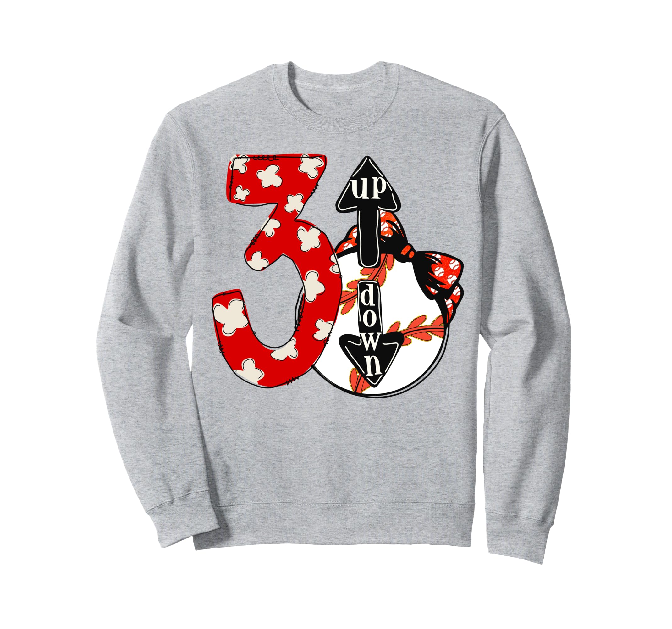 3 Up Down Baseball Mama Softball Sweatshirt - Unique Graphic Men Women - T-Shirt, Sweatshirt, Hoodie