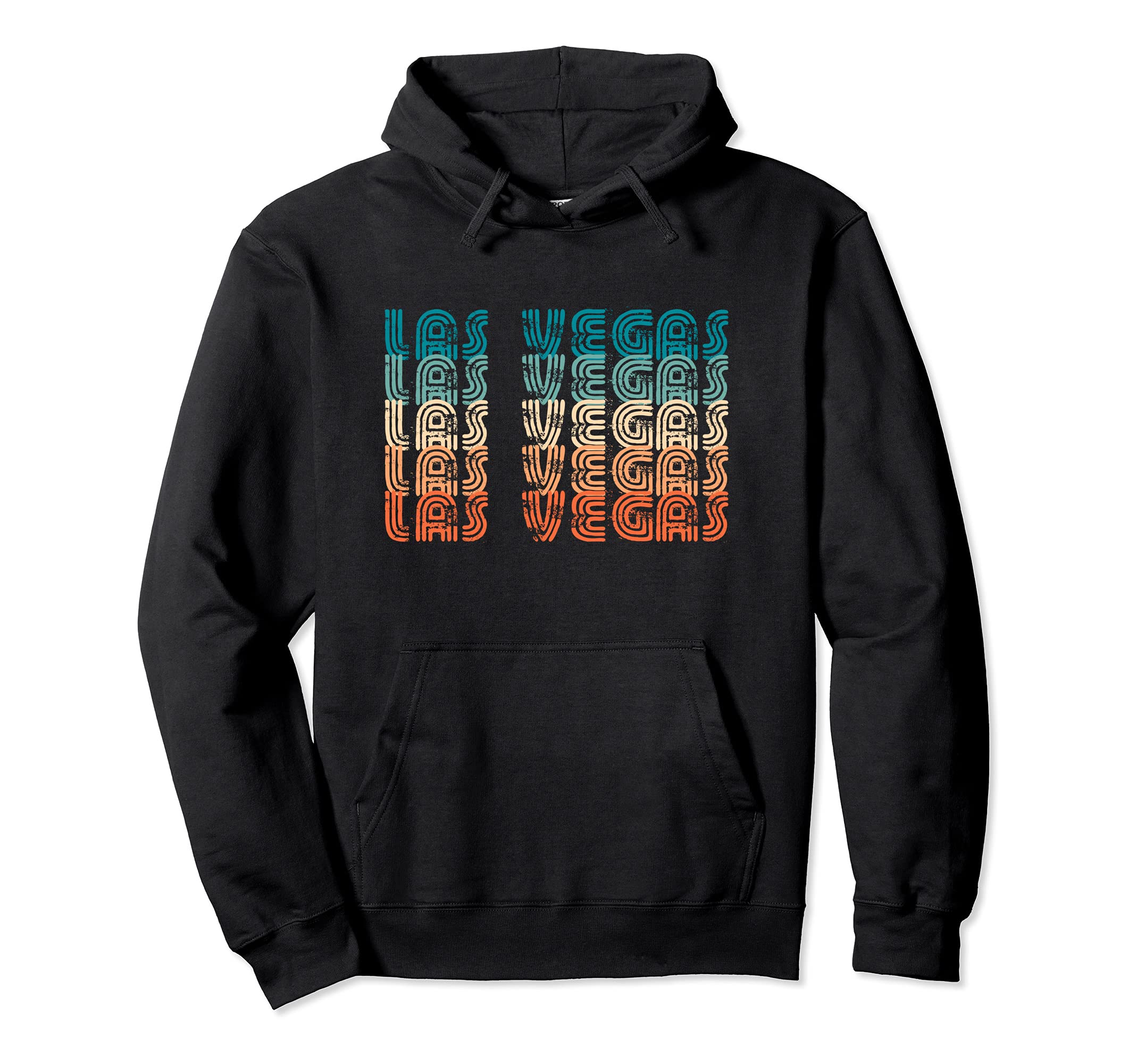 70S Las Vegas Distressed Typographic Hoodie - Custom Art Print Unisex - T-Shirt, Sweatshirt, Hoodie