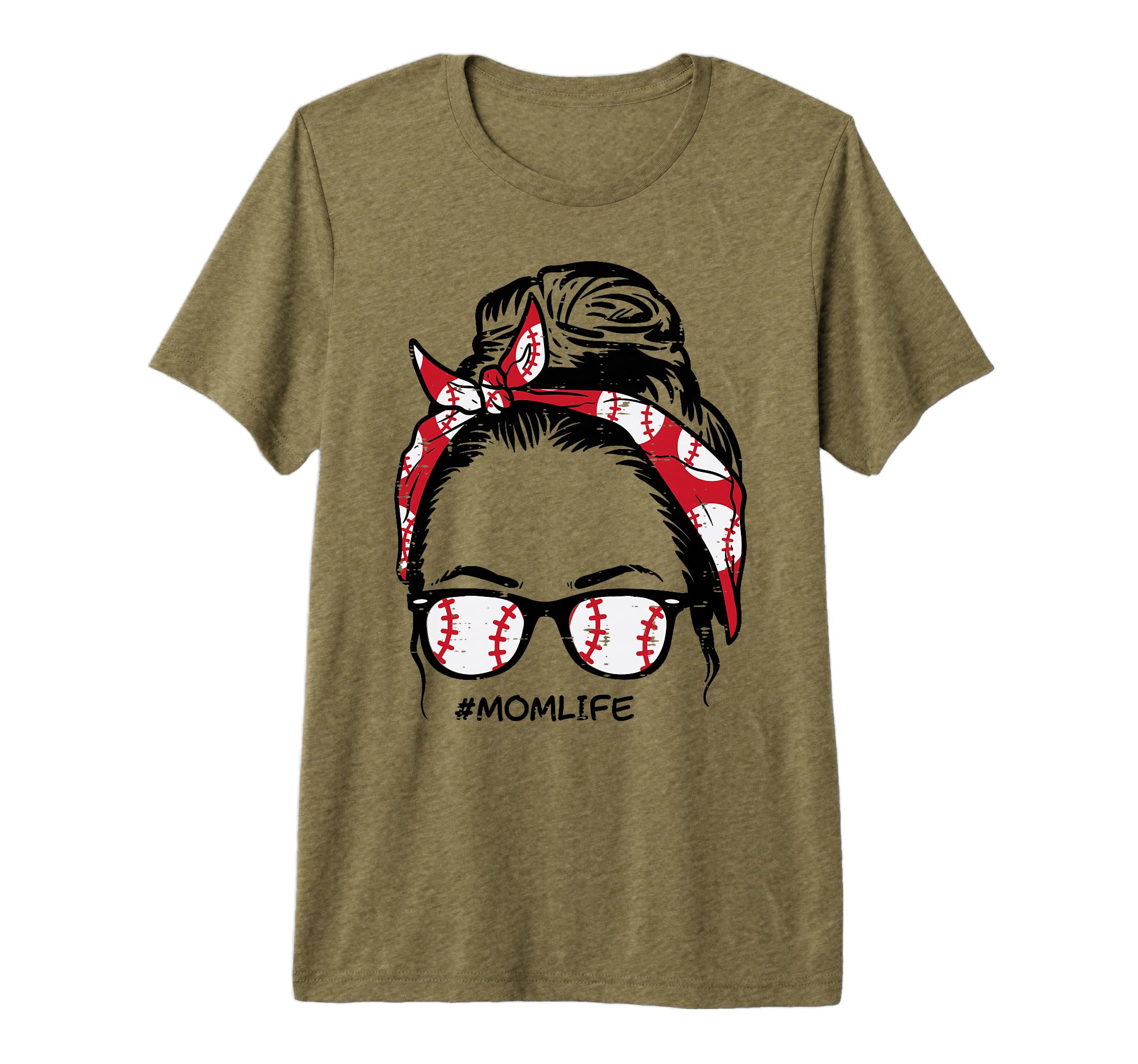 Baseball Bandana Sunglasses Mom Life T-Shirt - Novelty Apparel Unisex - T-Shirt, Sweatshirt, Hoodie