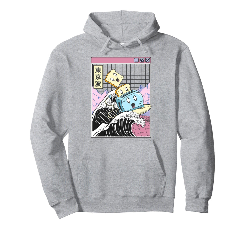 Happy Toaster Surfing Kanagawa Japan Hoodie - Trendy Graphic for Adults - T-Shirt, Sweatshirt, Hoodie