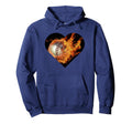 Flaming Baseball Heart Mom Hoodie - Aesthetic Graphic Men Women - T-Shirt, Sweatshirt, Hoodie