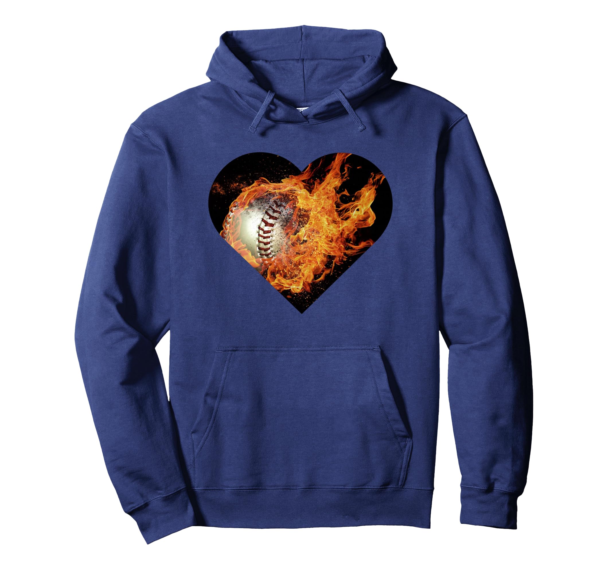 Flaming Baseball Heart Mom Hoodie - Aesthetic Graphic Men Women - T-Shirt, Sweatshirt, Hoodie