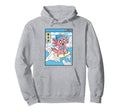 Gaming Axolotl Surfing Japanese Wave Hoodie - Unique Graphic Men Women - T-Shirt, Sweatshirt, Hoodie