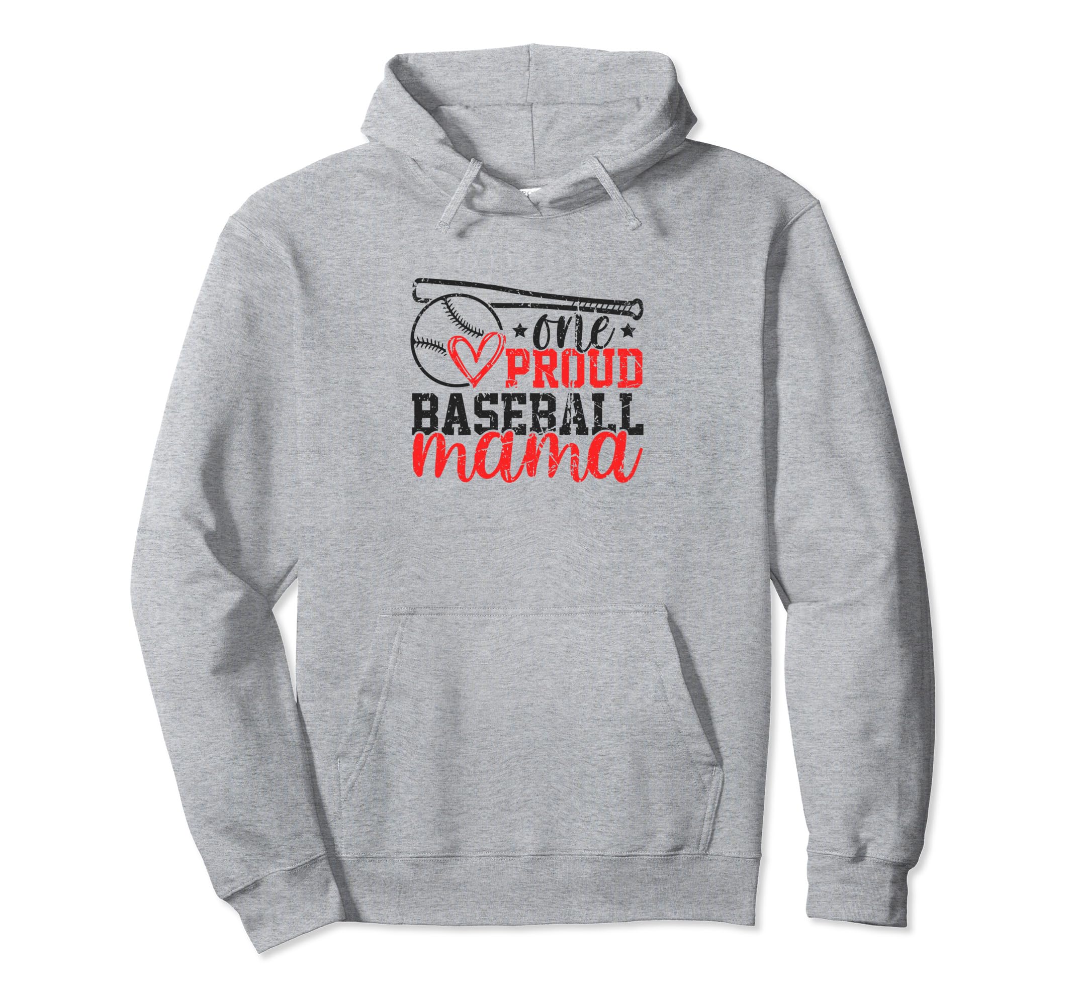 One Proud Baseball Mama Funny Sporty Hoodie - Unique Graphic Men Women - T-Shirt, Sweatshirt, Hoodie