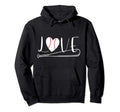 Love Baseball Heart Bat Baseball Mom Gift Hoodie - Unique Graphic Men Women - T-Shirt, Sweatshirt, Hoodie