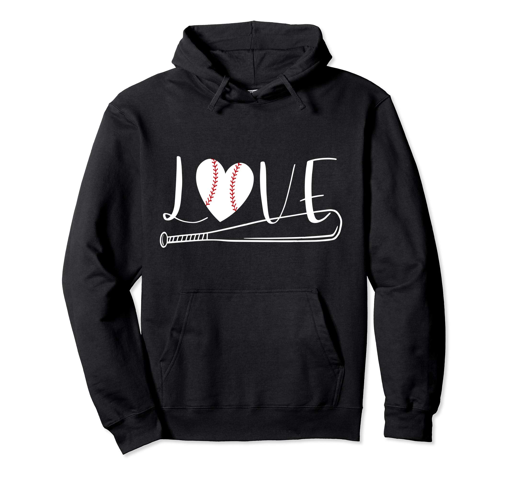 Love Baseball Heart Bat Baseball Mom Gift Hoodie - Unique Graphic Men Women - T-Shirt, Sweatshirt, Hoodie