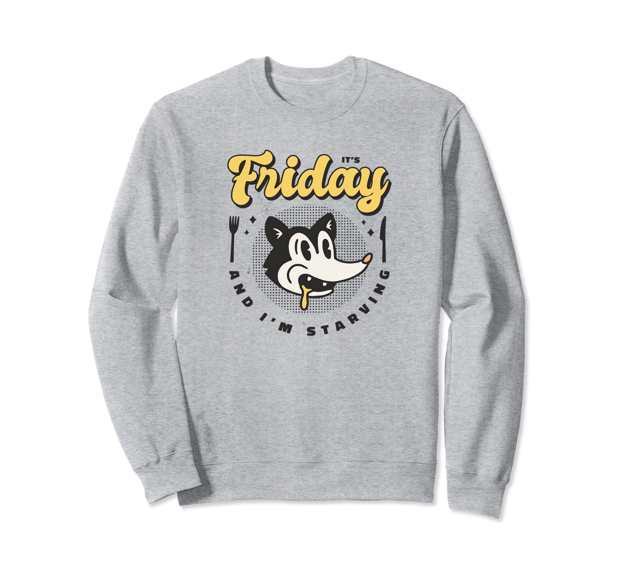 Funny Old School Hungry Wolf Diner Sweatshirt - Streetwear Style Unisex - T-Shirt, Sweatshirt, Hoodie