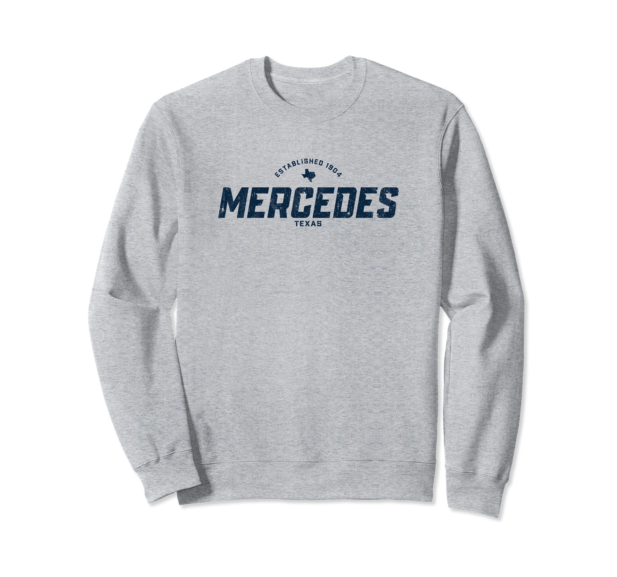 Mercedes Texas Tx Athletic Navy Sweatshirt - Aesthetic Graphic for Adults - T-Shirt, Sweatshirt, Hoodie