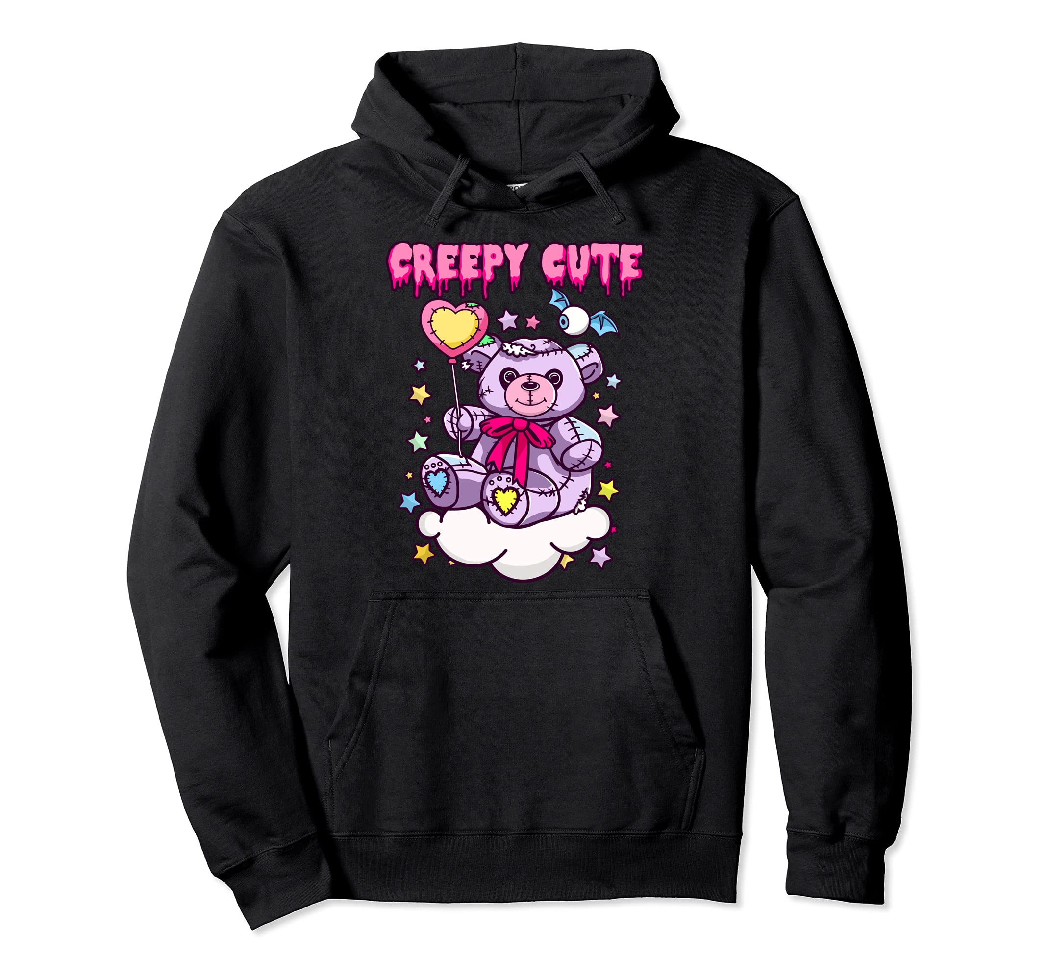 Creepy Halloween Bear Kawaii Pastel Hoodie - Aesthetic Graphic for Adults - T-Shirt, Sweatshirt, Hoodie