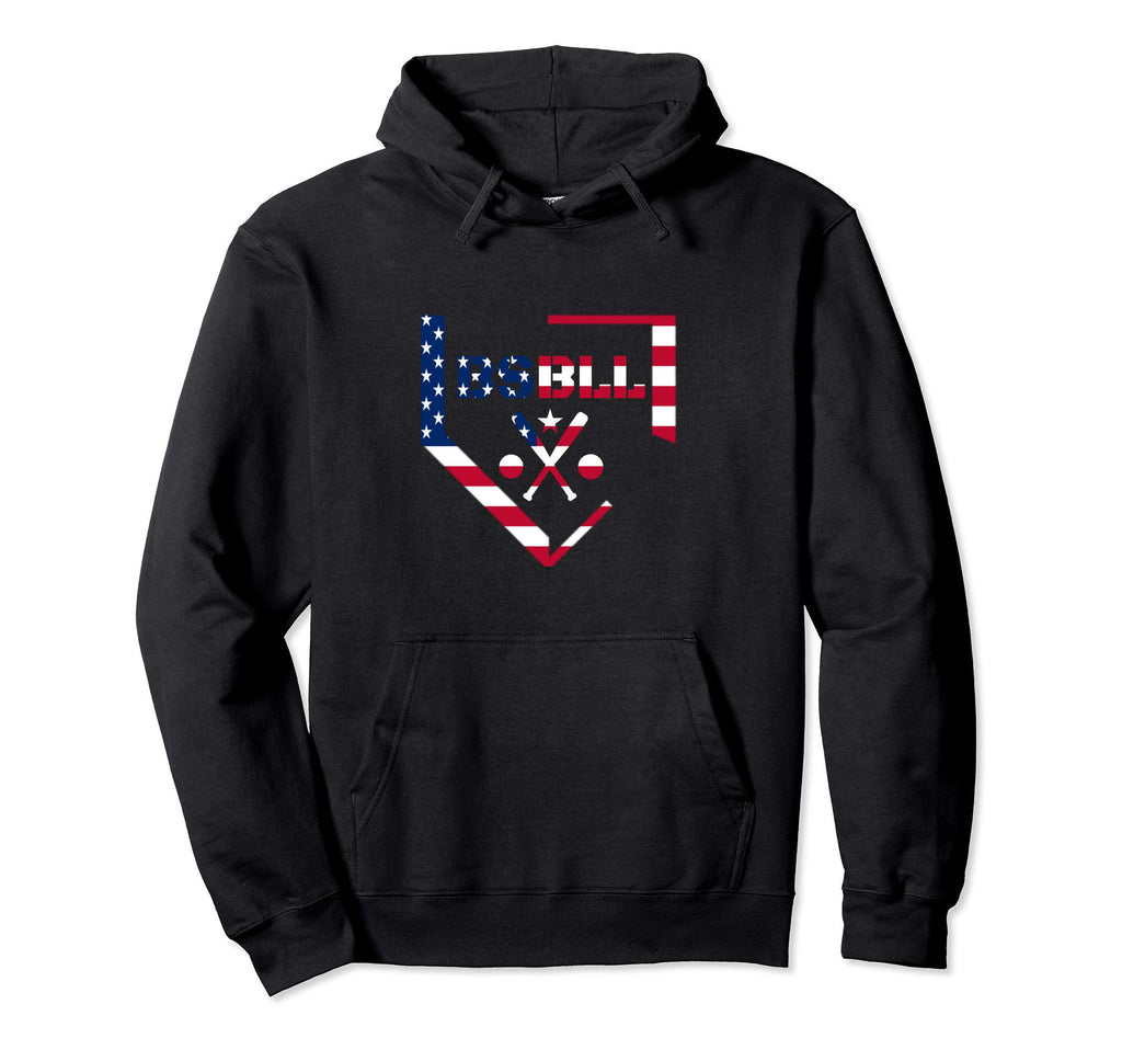 Baseball Bats Bsbl American Flag Hoodie - Novelty Apparel for Adults - T-Shirt, Sweatshirt, Hoodie
