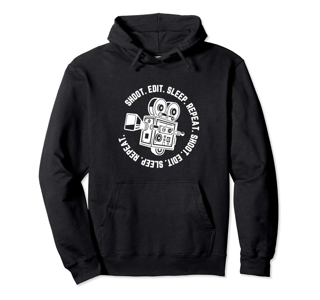 Film Making Movie Camera Shoot Edit Hoodie - Minimalist Print for Adults - T-Shirt, Sweatshirt, Hoodie
