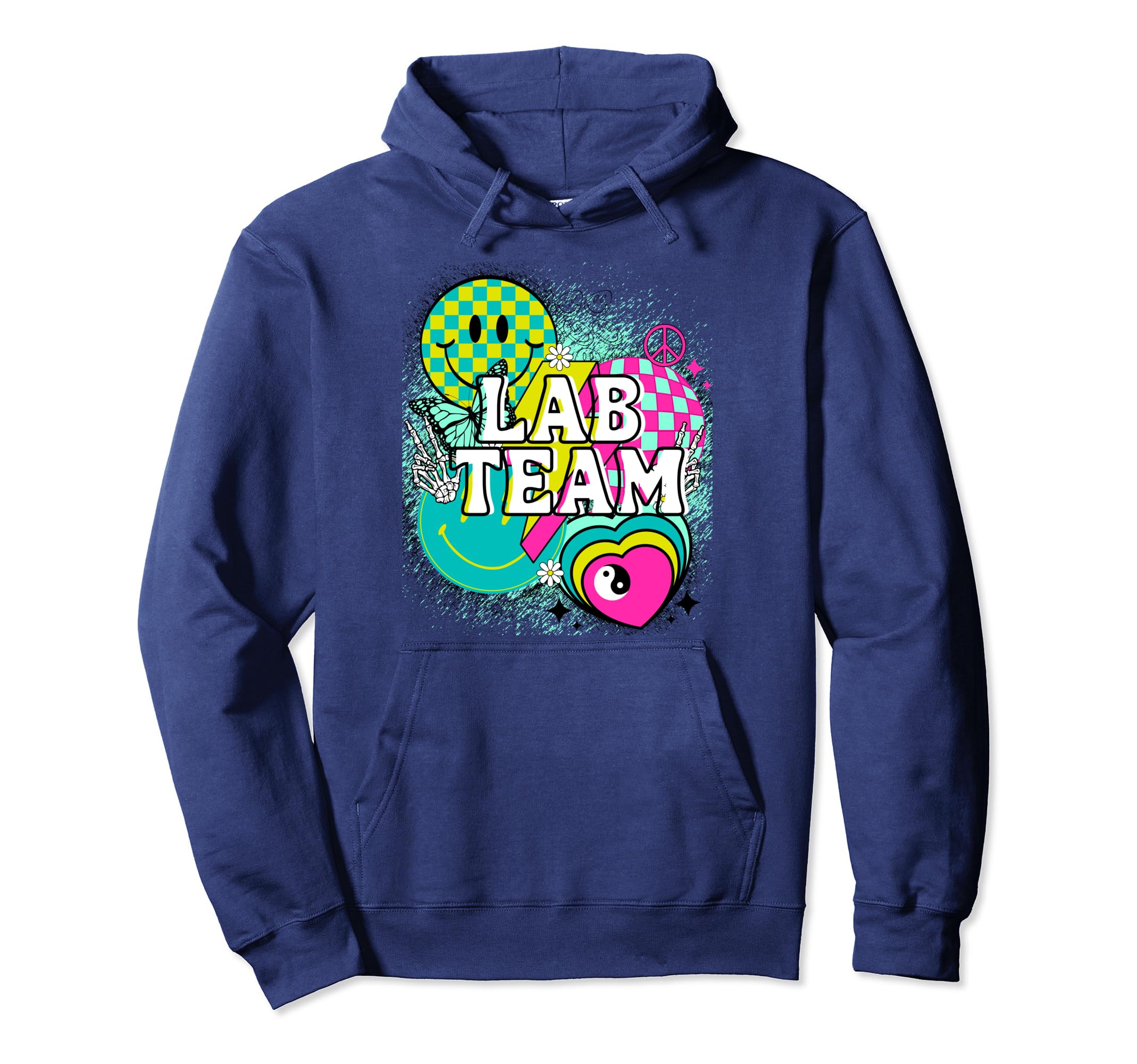 Laboratory Team Nurse Happy Y2K Matching Hoodie - Aesthetic Graphic Unisex - T-Shirt, Sweatshirt, Hoodie