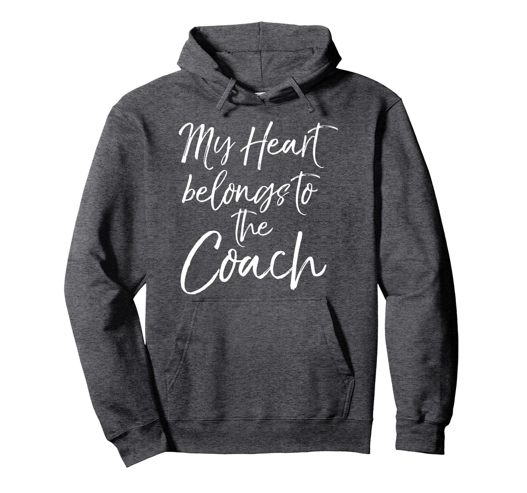 Coachs Wife Gift Womens My Heart Belongs To Hoodie - Trendy Graphic Unisex - T-Shirt, Sweatshirt, Hoodie