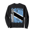 Botswana Flag Distressed Sweatshirt - Casual Everyday Wear Men Women - T-Shirt, Sweatshirt, Hoodie