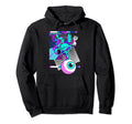 Eye 90S Aesthetics Synthwave Skateboard Hoodie - Graphic Print Men Women - T-Shirt, Sweatshirt, Hoodie