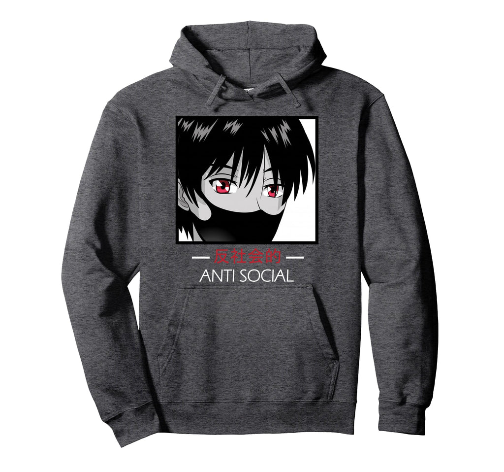 Anti Social Anime Aesthetic Vaporwave Hoodie - Streetwear Style Unisex - T-Shirt, Sweatshirt, Hoodie