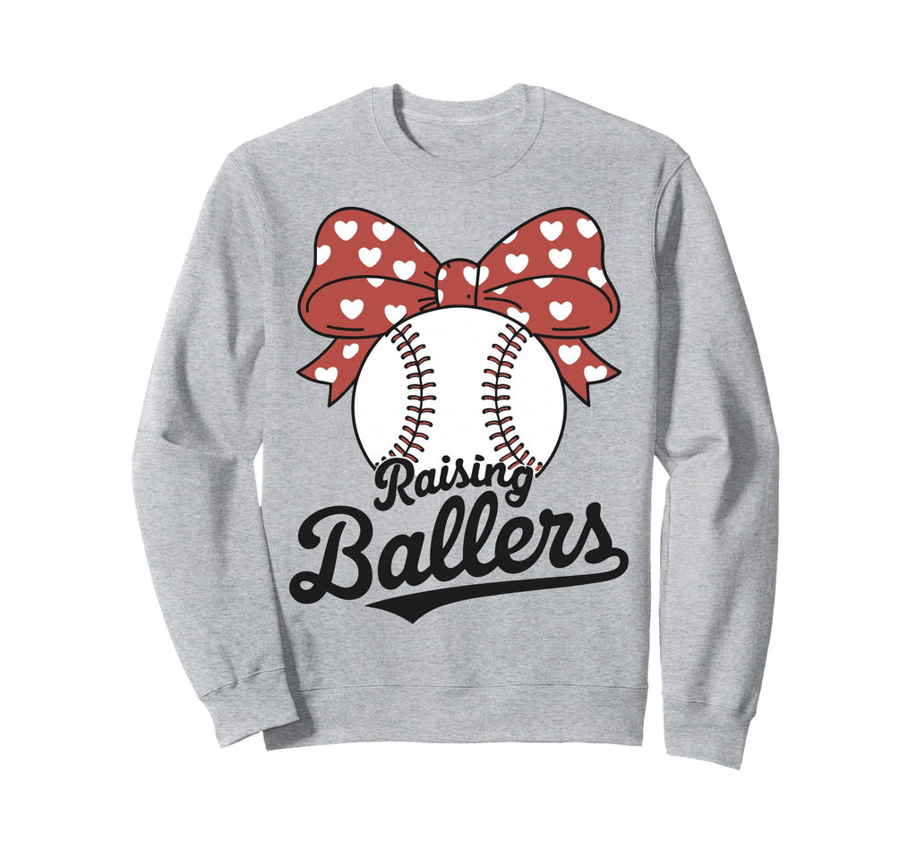 Baseball Mama Raising Ballers Sweatshirt - Aesthetic Graphic Men Women - T-Shirt, Sweatshirt, Hoodie