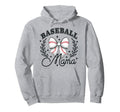 Baseball Mama Coquette Bow Game Sports Hoodie - Fun Novelty Design Unisex - T-Shirt, Sweatshirt, Hoodie