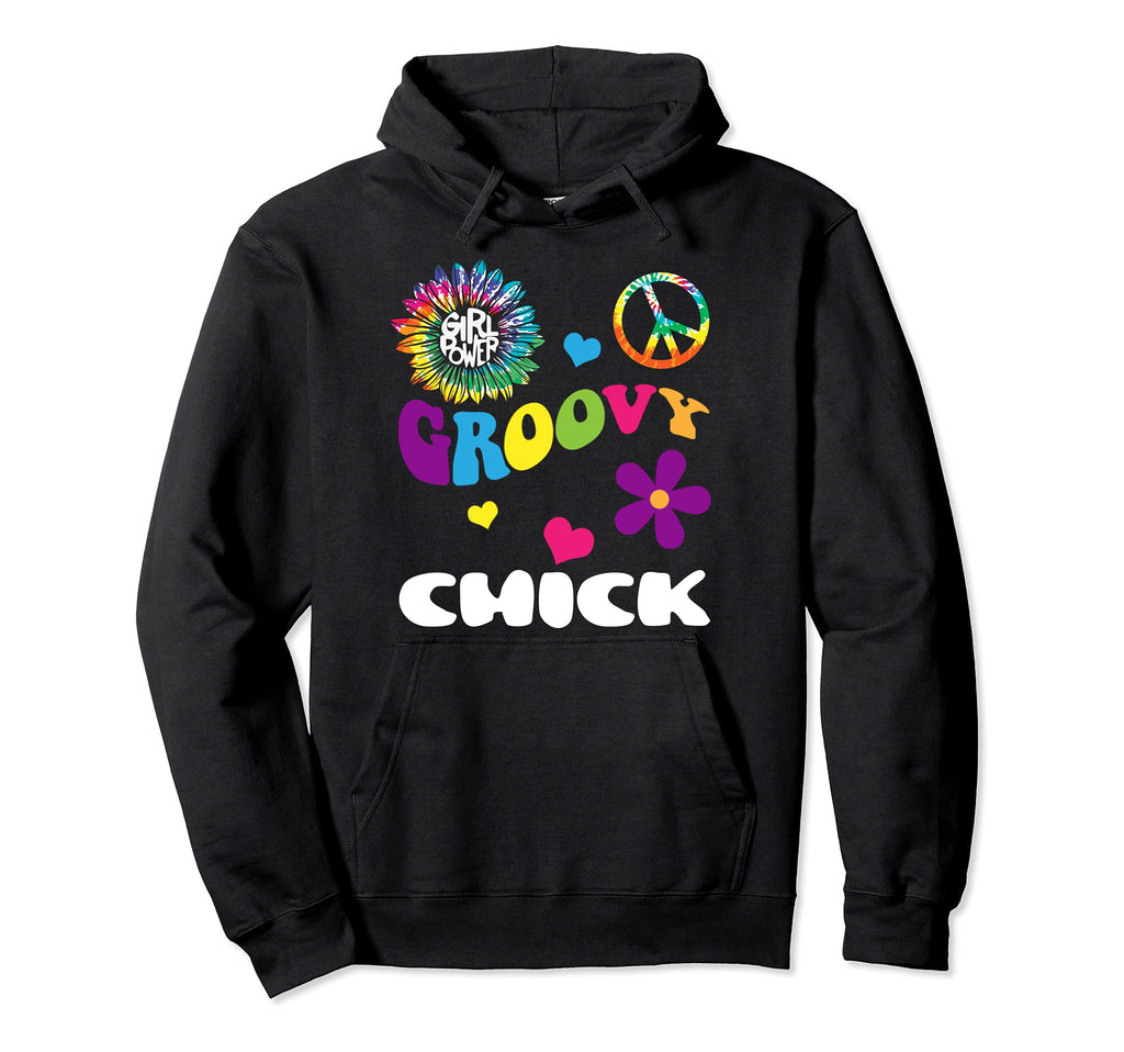 Groovy Chick Power Tie Dye Sweatshirt - Trendy Graphic for Adults - T-Shirt, Sweatshirt, Hoodie