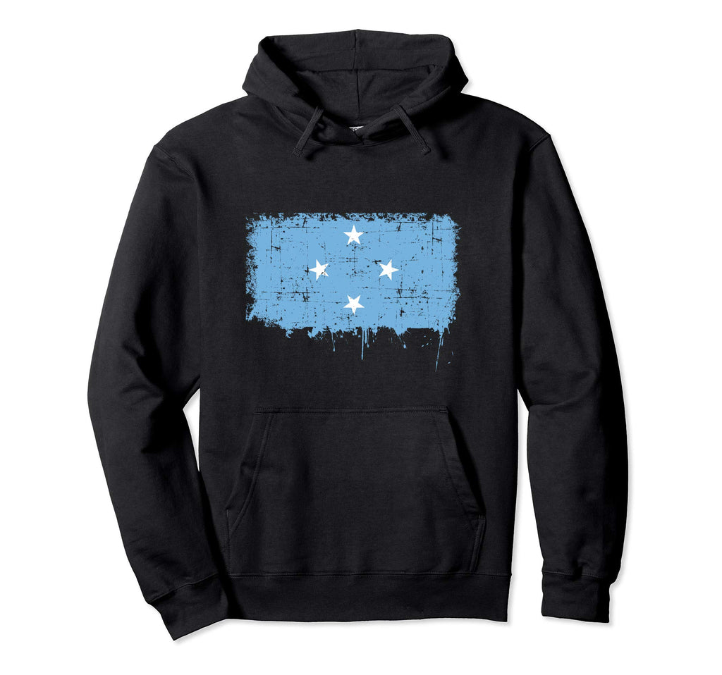 Micronesia Flag Pride Gift Distressed Hoodie - Unique Graphic for Adults - T-Shirt, Sweatshirt, Hoodie