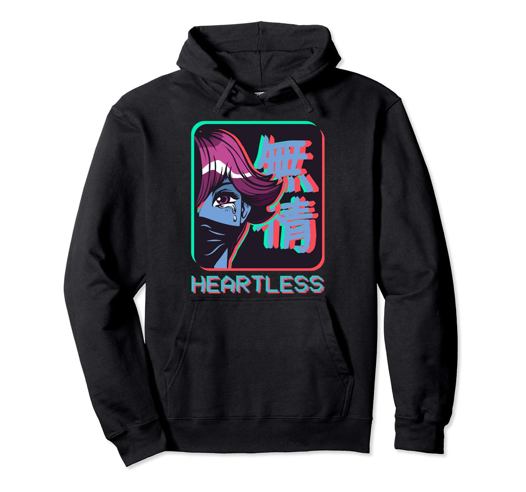 Sad Anime Heartless Japanese Text Hoodie - Casual Everyday Wear Unisex - T-Shirt, Sweatshirt, Hoodie