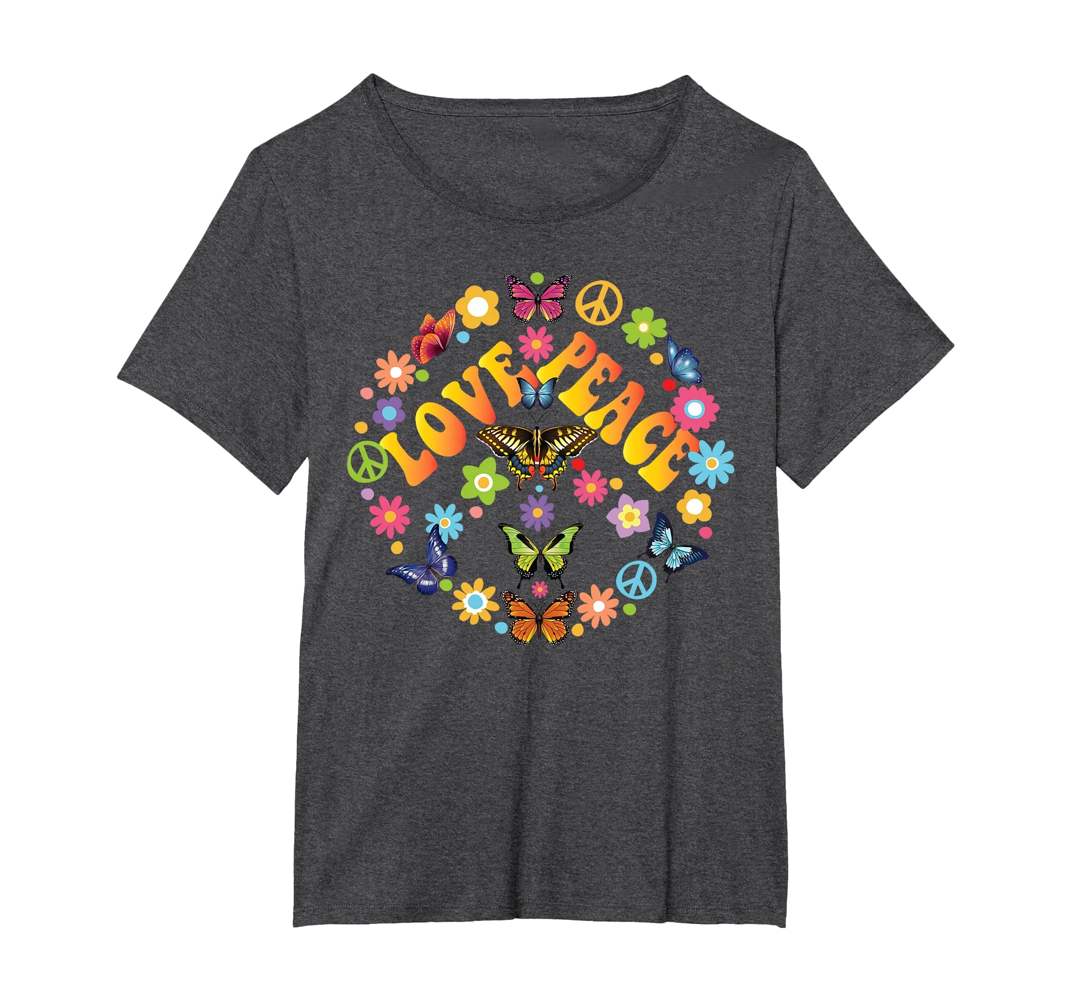 Peace Love Butterfly 60S 70S Tie T-Shirt - Fun Novelty Design Men Women - T-Shirt, Sweatshirt, Hoodie