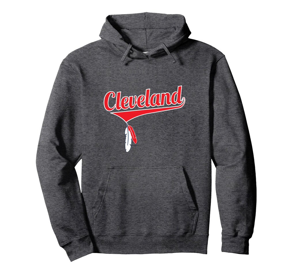 Cleveland Baseball Hanging Feathers Hoodie - Unique Graphic for Adults - T-Shirt, Sweatshirt, Hoodie