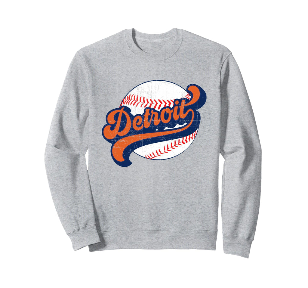 Detroit Baseball Sweatshirt - Unique Graphic Unisex - T-Shirt, Sweatshirt, Hoodie