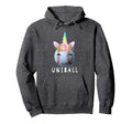 Uniball Funny Unicorn Softball Baseball Hoodie - Graphic Print for Adults - T-Shirt, Sweatshirt, Hoodie